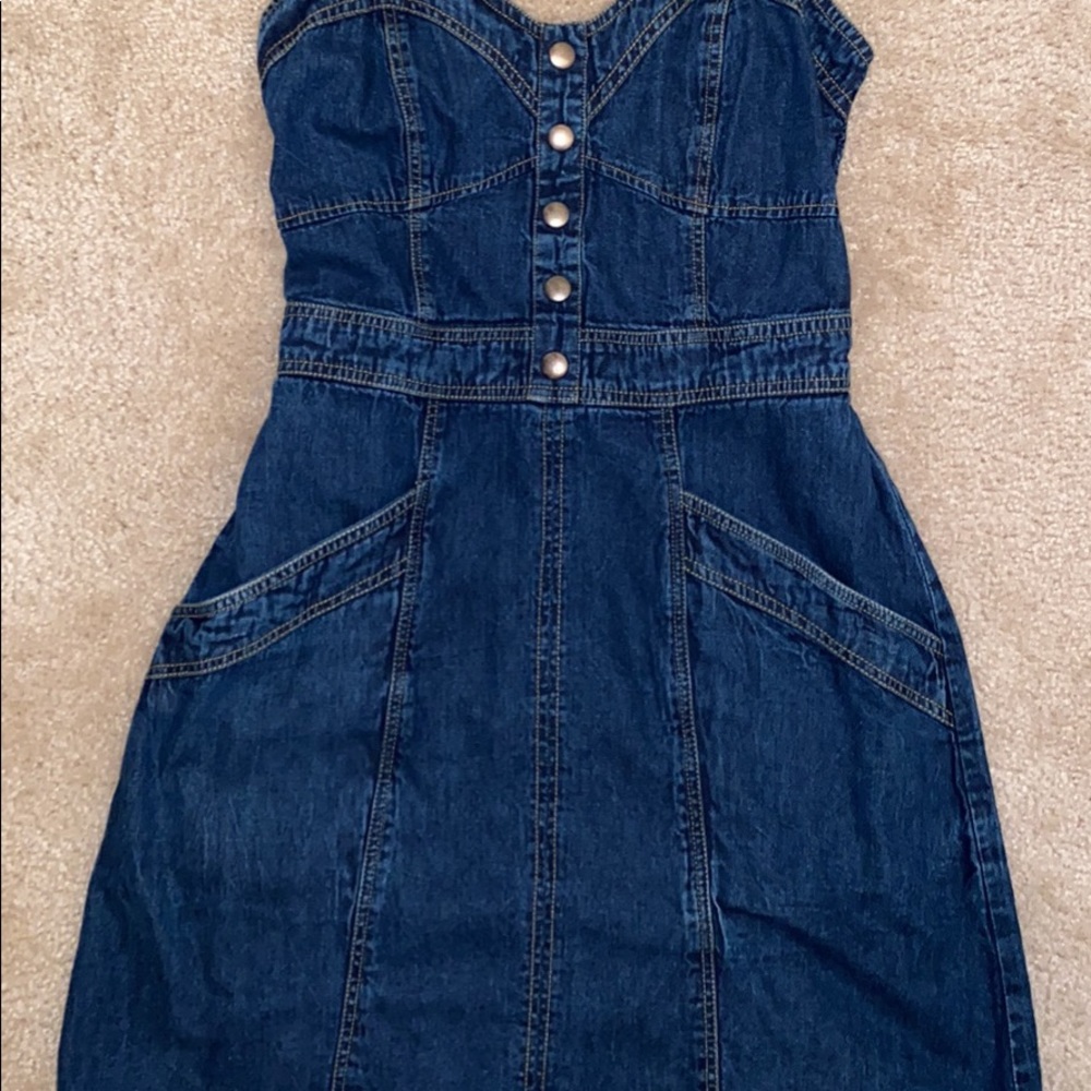 Mid-Thigh Medium/Dark Denim (Jean) Dress